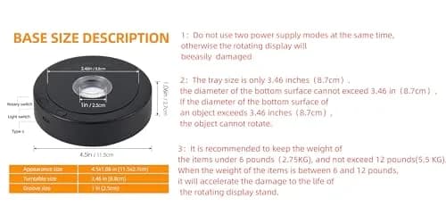EUSTUMA Rotating LED Display Base Colorful Light Crystal Stand | Suitable for Glass Art & Holiday Decor thumbnail 7