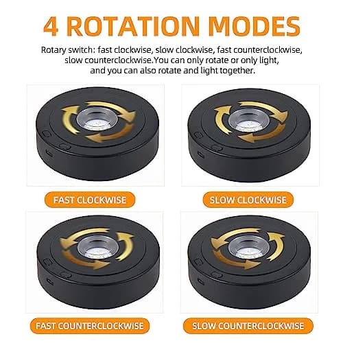EUSTUMA Rotating LED Display Base Colorful Light Crystal Stand | Suitable for Glass Art & Holiday Decor thumbnail 3