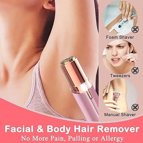 LAIKME Facial Hair Remover for Women - Lady Face Epilator - USB Rechargeable, Pink | Gentle & Precise for Sensitive Skin thumbnail 4