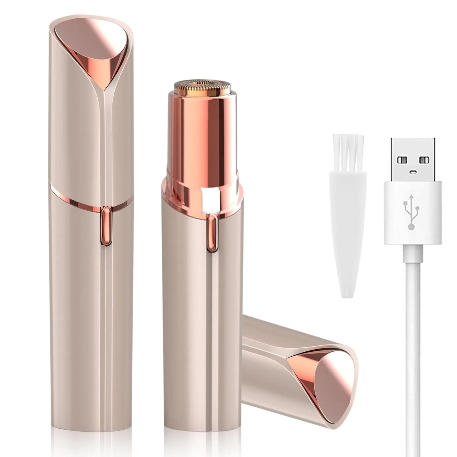 LAIKME Facial Hair Remover, USB Rechargeable, Waterproof, Blue | Gentle & Precise Face & Body Razor — Gold