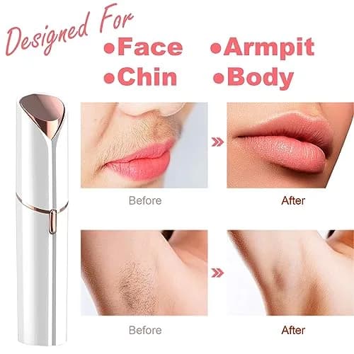 LAIKME Facial Hair Remover for Women - Lady Face Epilator - USB Rechargeable, Stainless Steel Blades, Portable (Peach Fuzz, Lips, Chin, Arms, Legs) thumbnail 2