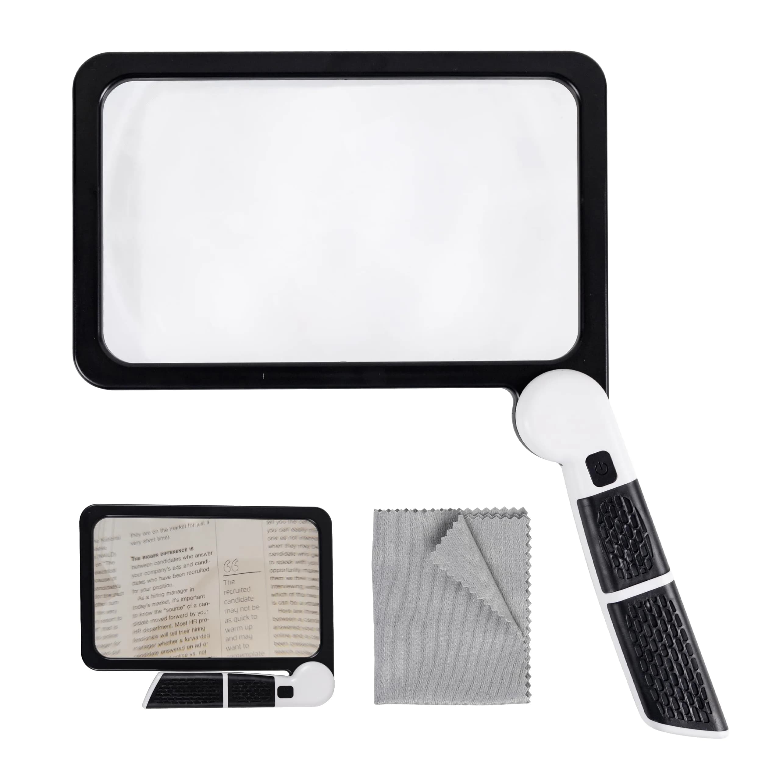 CybaaLuxzus Full Page Magnifier with Light 5X Magnification 17.5cm (6.89in) | Aids for Macular Degeneration - main product image