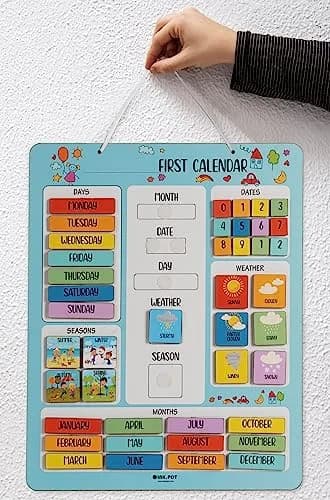 Inkdotpot My First Calendar Board for Preschool | Classroom Learning Wall Calendar 14.5 x 11.5 inches thumbnail 2