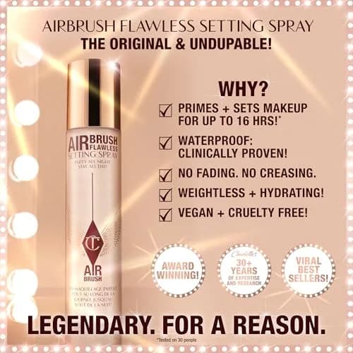 Charlotte Tilbury Airbrush Flawless Setting Spray 200ml | Hydrating & Waterproof, All-Day Makeup Lock thumbnail 2