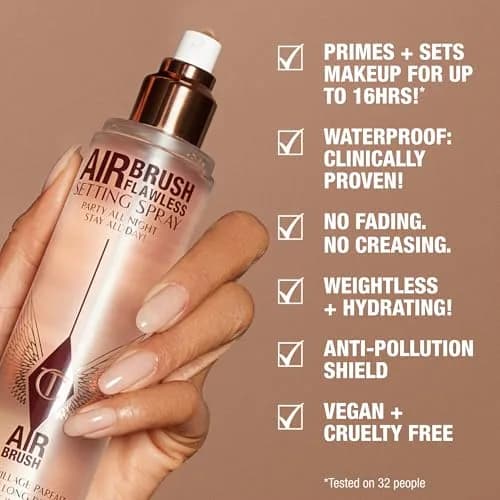 Charlotte Tilbury Airbrush Flawless Setting Spray 200ml | Hydrating & Waterproof, All-Day Makeup Lock thumbnail 4