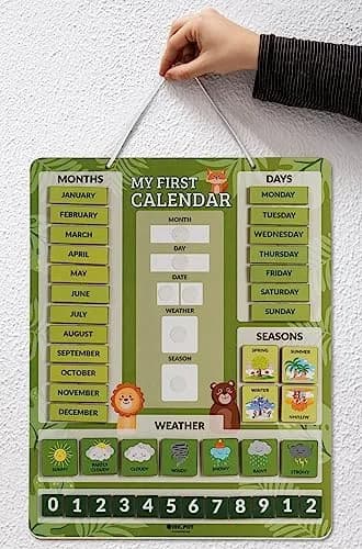 Inkdotpot My First Calendar Board for Kids | Fun Learning Wall Calendar 14.5x11.5 inches thumbnail 2
