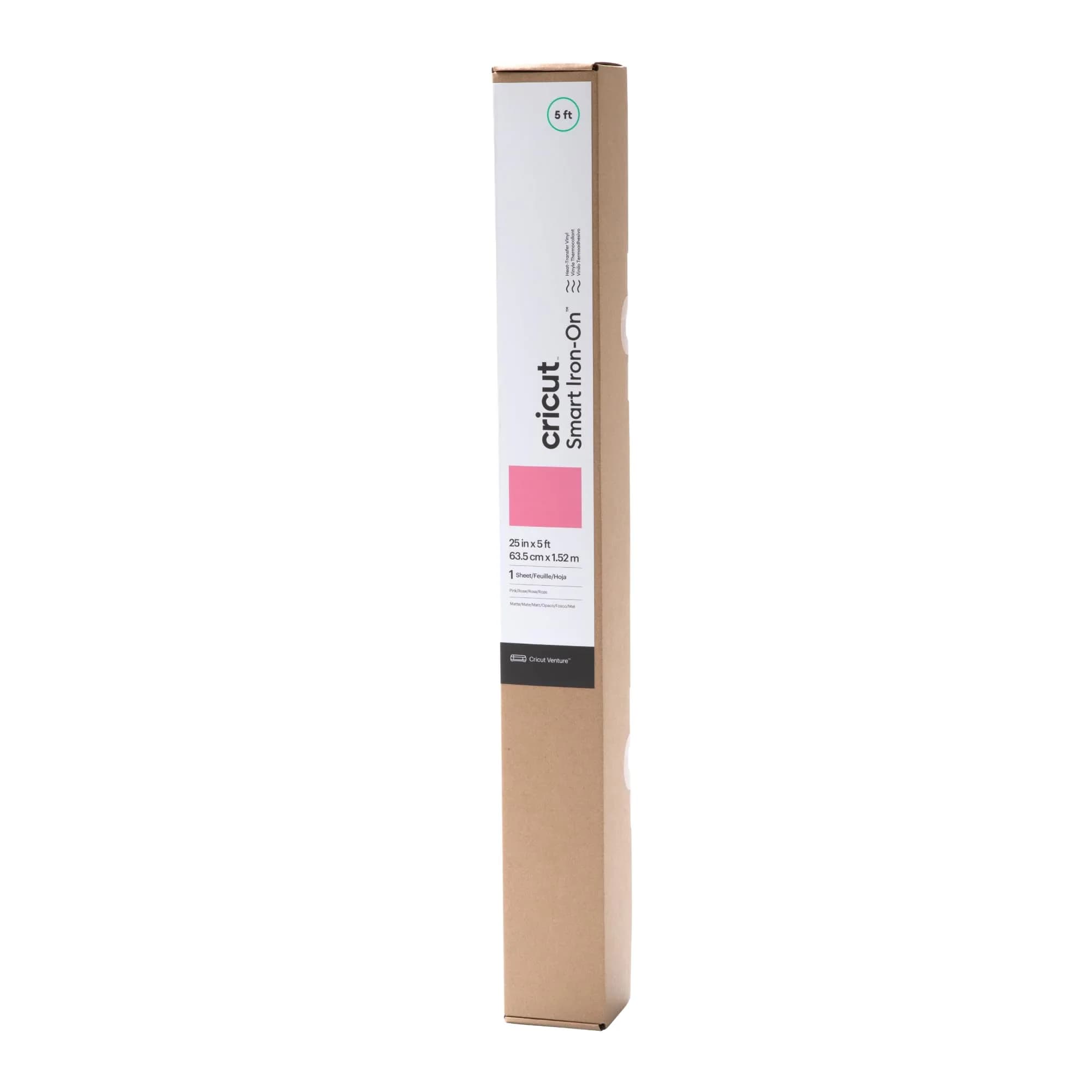 Cricut Venture Smart Iron-On, Pink | 5ft Roll (25' x 60') | Heat Transfer Vinyl, Compatible with Cricut Venture - main product image