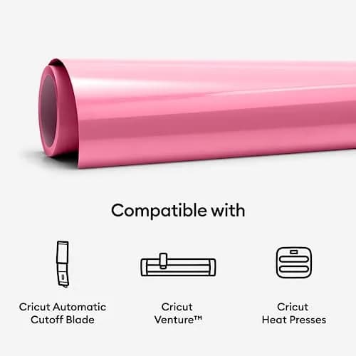 Cricut Venture Smart Iron-On, Pink | 5ft Roll (25' x 60') | Heat Transfer Vinyl, Compatible with Cricut Venture thumbnail 7