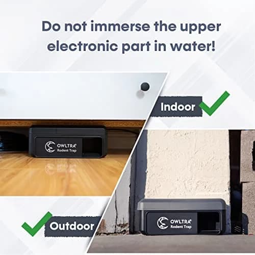 OWLTRA 2 Pack OW-7 In-/Outdoor Electric Rodent Trap Waterproof Grade IPX4 | Humane Mouse & Rat Control thumbnail 6