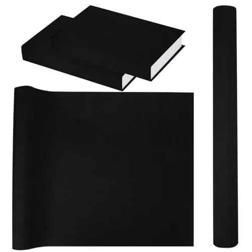 Fuceury Book Cloth for Book Binding 57×17 Inch Black | Classic Polyester Cover for Books thumbnail 1