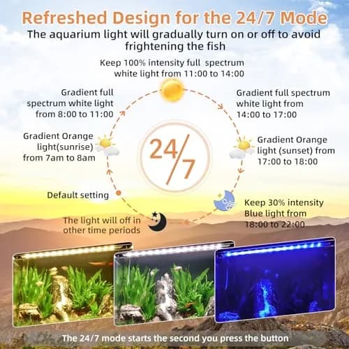 hygger LED Aquarium Light 42W Full Spectrum for 46-52 Inch Tanks | DIY & 24/7 Modes thumbnail 4