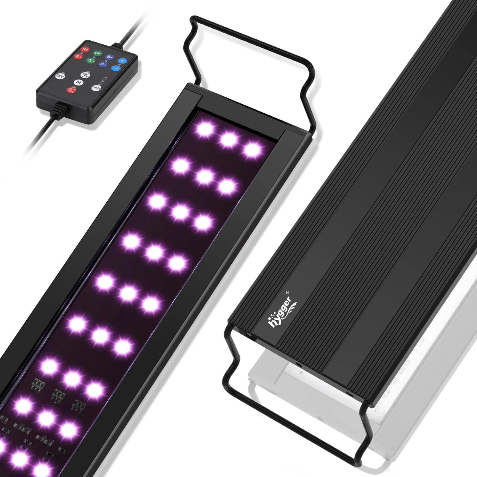 hygger LED Aquarium Light 42W Full Spectrum for 46-52 Inch Tanks | DIY & 24/7 Modes — 36W for 38-46 inch tank