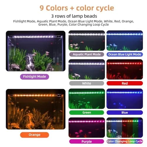 hygger LED Aquarium Light, 36W Full Spectrum Fish Tank Light with Multi-Color Timer Adjustable Brightness for 36~41IN Tank thumbnail 3