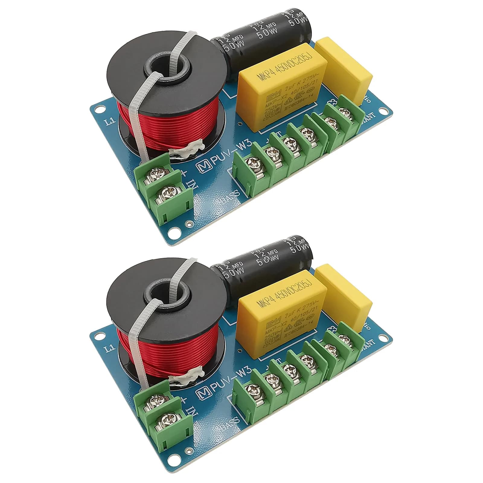 HiQltyla 3 Way Speaker Crossover 200W Passive for HiFi Home Audio 4-8 Ohm | PUV-W3 Model — Blue