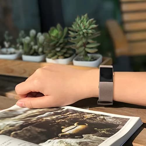AK 3 Pack Sport Bands for Fitbit Charge 2, Large (Starlight/Milk Tea/Smoke Violet) | Adjustable Silicone Straps thumbnail 5