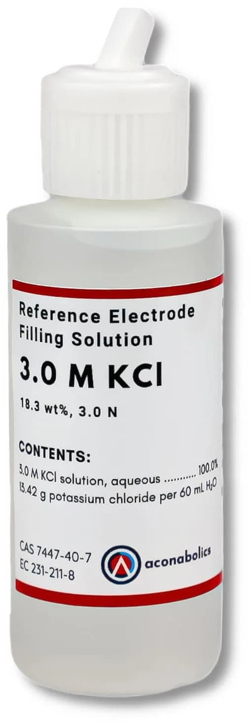 Prime Metal and Scientific 3.0 M KCl Reference Electrode Filling/Storage Solution 60ml (2oz) | For pH and ORP Electrodes