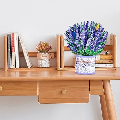 ROBBEAR Lavender Bouquet Pop Up Card, 3D Flower Greeting Card with Envelope 22cm (8.7") x 18cm (7.1") | Handmade Laser-Cut Paper Art thumbnail 2