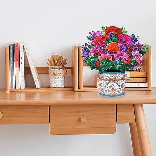 ROBBEAR Carnation Bouquet Pop Up Card 22cm (8.7") | Handmade 3D Flower Greeting Card for Any Occasion thumbnail 2