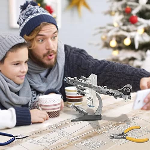 Piececool B-29 Bomber 3D Metal Model Kit 12cm (4.7in) x 22cm (8.7in) x 2cm (0.8in) | Challenging DIY Assembly Brain Teaser Puzzle thumbnail 6