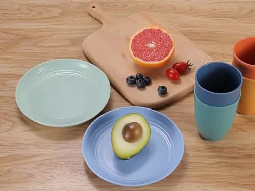 LuckyZone 7-Inch Small Wheat Straw Plates - Unbreakable Set of 4 | 17.8 cm (7 Inch) Dinner Plates thumbnail 5