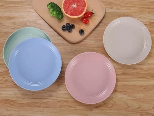 LuckyZone 7-Inch Small Wheat Straw Plates - Unbreakable Set of 4 | 17.8 cm (7 Inch) Dinner Plates thumbnail 6