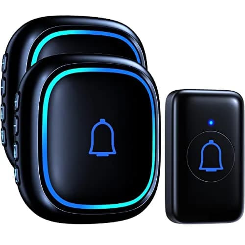 LetsWill Wireless Doorbell Kit with 2 Receivers & 1 Button | 1000ft Range, 66 Ringtones, IP66 Waterproof thumbnail 1