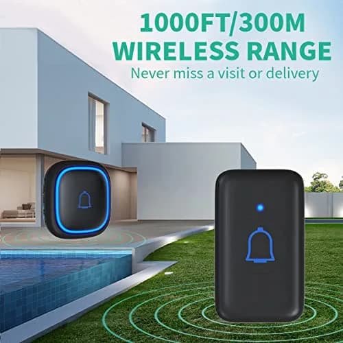 LetsWill Wireless Doorbell Kit with 2 Receivers & 1 Button | 1000ft Range, 66 Ringtones, IP66 Waterproof thumbnail 3