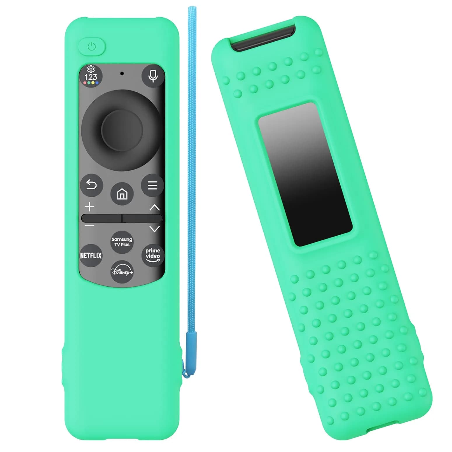 PIUAMUNKJ Red Silicone Protective Cover with Lanyard for Samsung Smart TV Remote BN59-01432 Series | Protects from Scratches & Drops — Mint Green