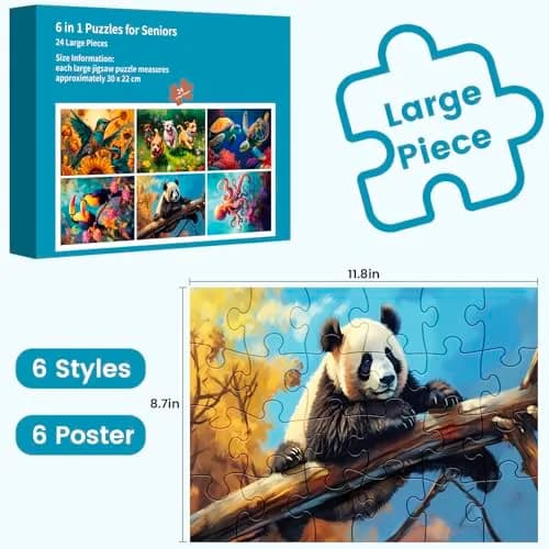 WSCXSC 24 Large Piece Puzzle for Seniors | Dementia & Elderly Friendly, Easy & Bright Colors thumbnail 2
