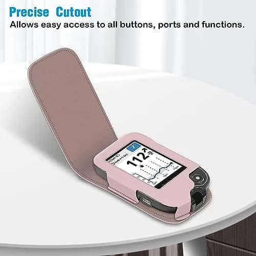 MEDMAX PU Leather Protective Case for Freestyle Libre 3 2 / Reader | Rose Gold, Lightweight Shockproof Diabetic Storage Carrying Case with Carabiner Clip and Handle (1-Pack) thumbnail 5