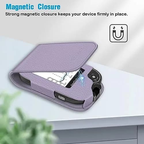 MEDMAX PU Leather Protective Case for Freestyle Libre 3 2 / Libre Reader | Slip-Resistant, Drop-Proof, Portable (Lilac Purple) thumbnail 4