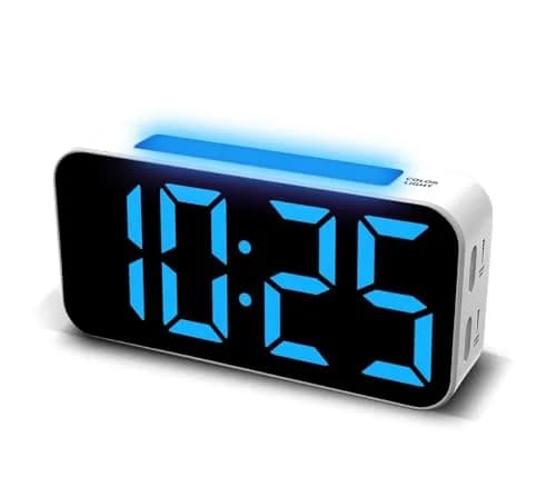 Topski Digital Alarm Clock with Night Light | Large 7-inch Display, Dual Alarm, Snooze, Dimmable Bedside Clock for Kids Teens thumbnail 1