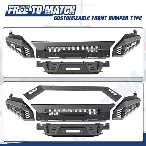 Hawkley Ram 1500 Front Bumper with Bull Bar & Skid Plate | Heavy-Duty Steel, Winch Ready (70-120c) thumbnail 6