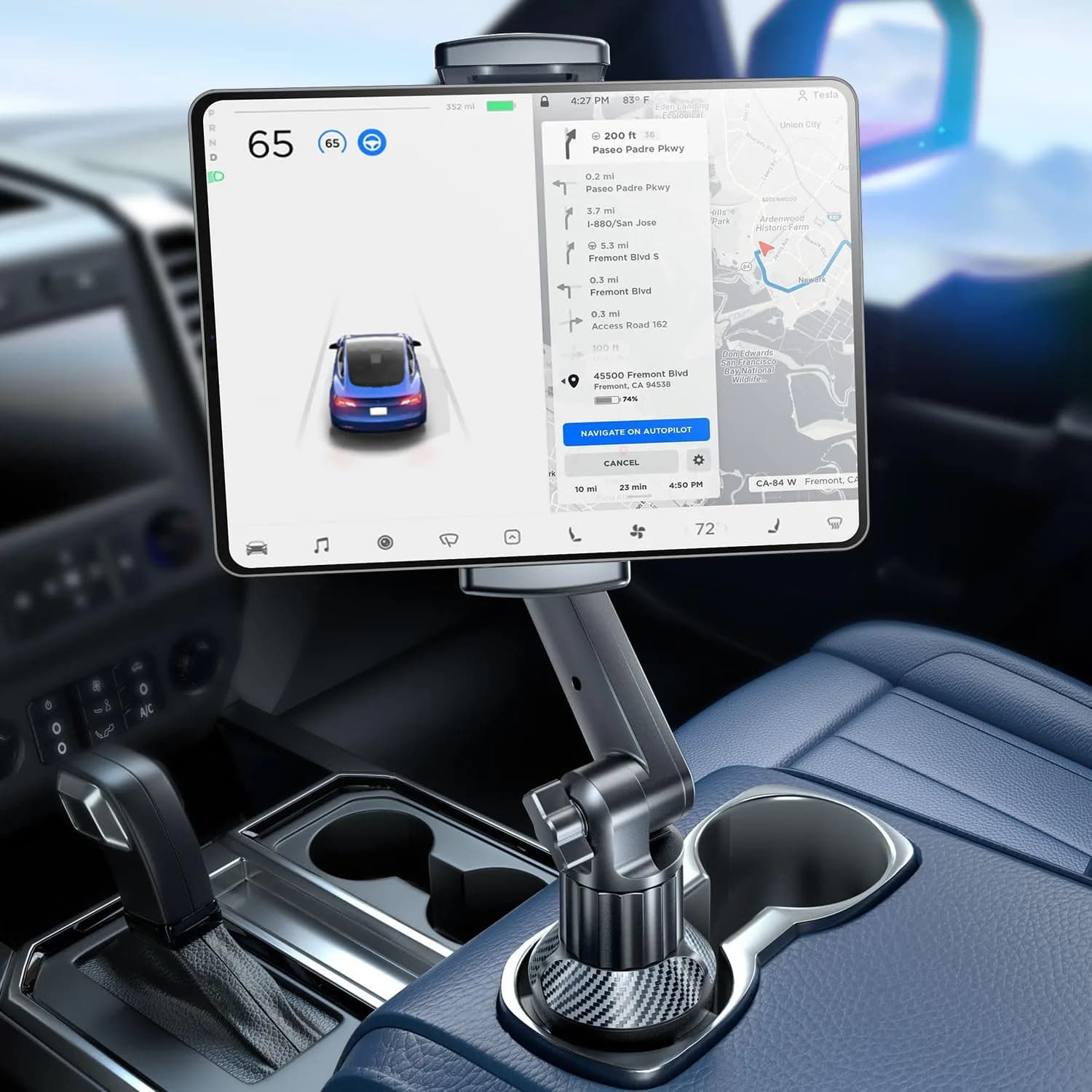 eSamcore Car Cup Holder Tablet Mount 47cm (15" Height) | Stable & Durable for 6"-12.9" Devices