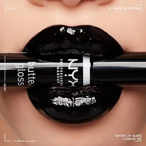 NYX PROFESSIONAL MAKEUP Butter Gloss Lip Gloss, Licorice (Black) 8ml (0.27 Fl Oz) | Sheer to Medium Coverage thumbnail 4