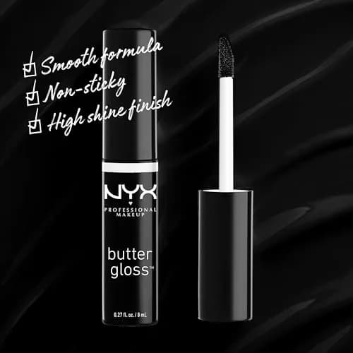 NYX PROFESSIONAL MAKEUP Butter Gloss Lip Gloss, Licorice (Black) 8ml (0.27 Fl Oz) | Sheer to Medium Coverage thumbnail 2