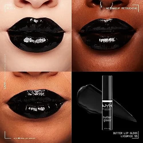 NYX PROFESSIONAL MAKEUP Butter Gloss Lip Gloss, Licorice (Black) 8ml (0.27 Fl Oz) | Sheer to Medium Coverage thumbnail 3
