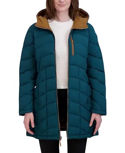 HFX Women's Longline Stretch Puffer Coat, Pine, XL | Water-Resistant, Active & Warm thumbnail 2