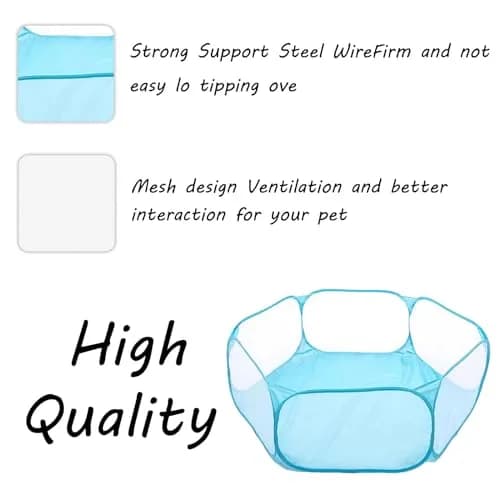 Sheldamy Small Animals Playpen 47'' x 24'' x 15'' | Portable Indoor Outdoor Pet Fence thumbnail 5