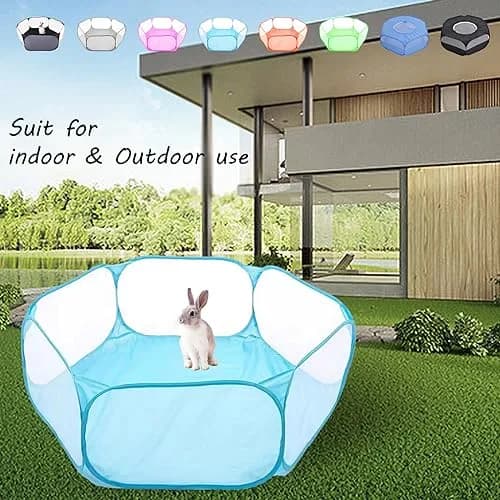 Sheldamy Small Animals Playpen 47'' x 24'' x 15'' | Portable Indoor Outdoor Pet Fence thumbnail 6