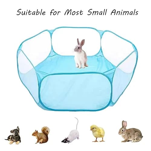 Sheldamy Small Animals Playpen 47'' x 24'' x 15'' | Portable Indoor Outdoor Pet Fence thumbnail 3