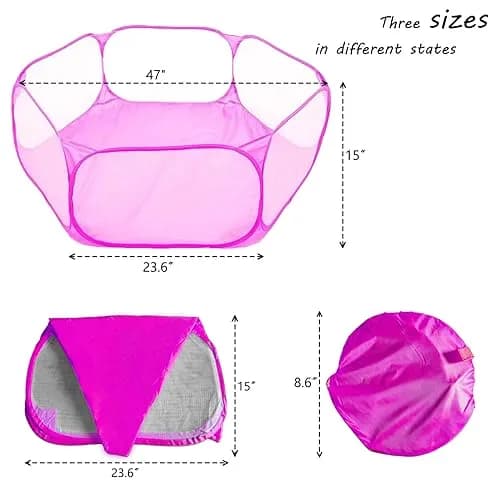 Sheldamy Small Animals Playpen 47'' x 24'' x 15'' | Portable Pop-up Pet Tent for Rabbits & Guinea Pigs thumbnail 4