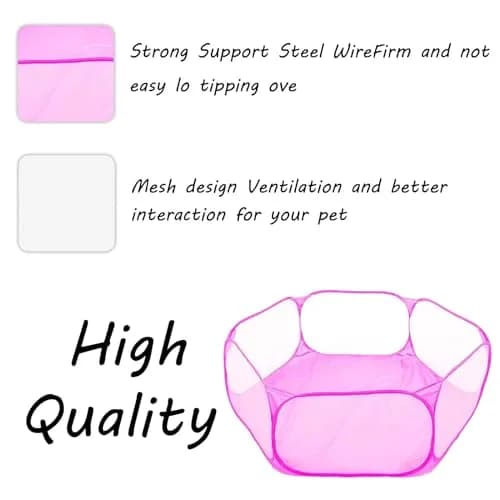 Sheldamy Small Animals Playpen 47'' x 24'' x 15'' | Portable Pop-up Pet Tent for Rabbits & Guinea Pigs thumbnail 5