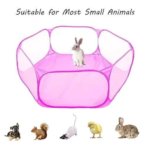 Sheldamy Small Animals Playpen 47'' x 24'' x 15'' | Portable Pop-up Pet Tent for Rabbits & Guinea Pigs thumbnail 3