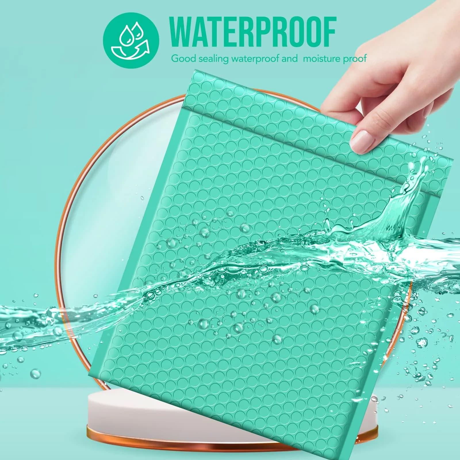 Fuxury Teal Bubble Mailers 8.5x12 Inch (40 Pack) | USA Import for Small Business Packaging thumbnail 5