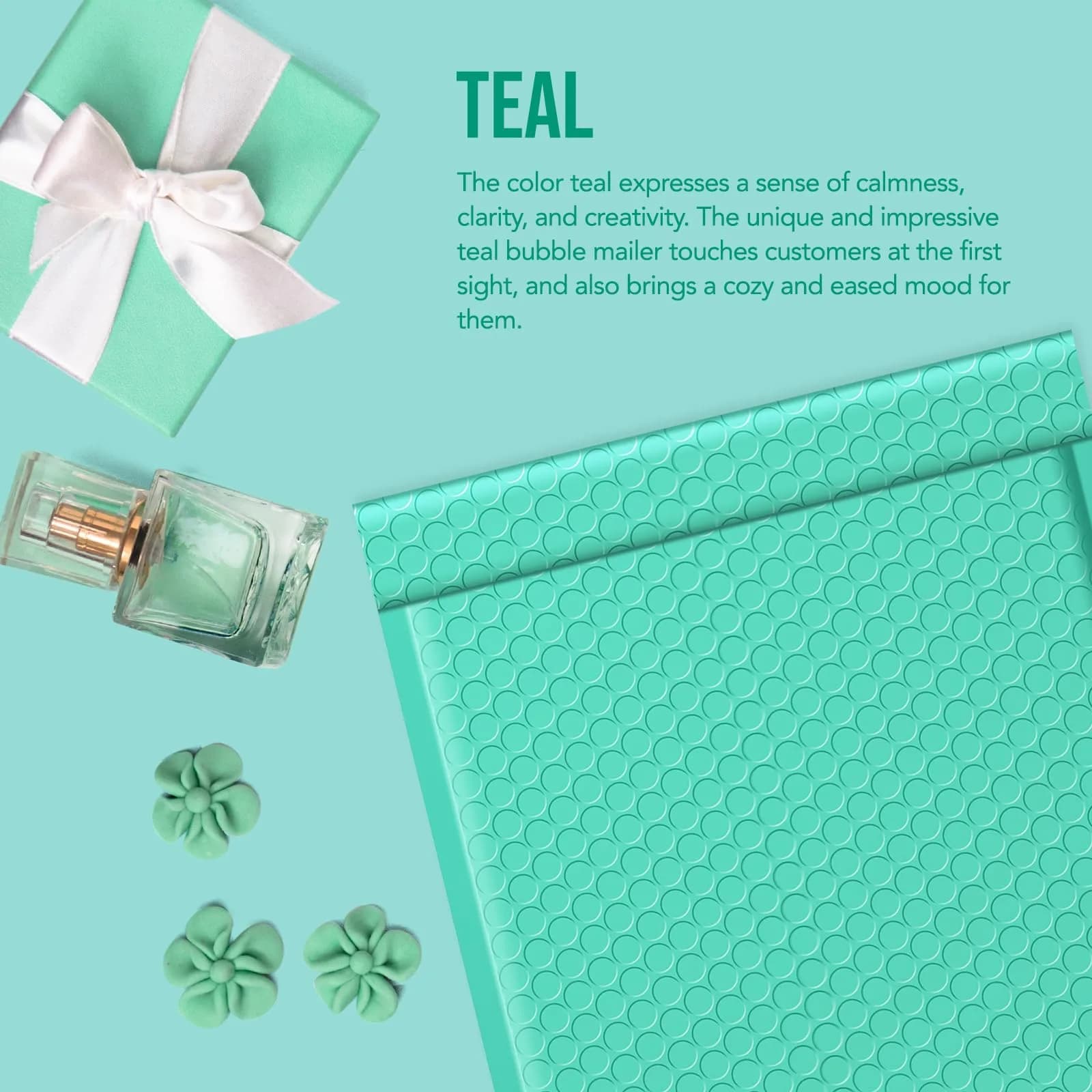 Fuxury Teal Bubble Mailers 8.5x12 Inch (40 Pack) | USA Import for Small Business Packaging thumbnail 8