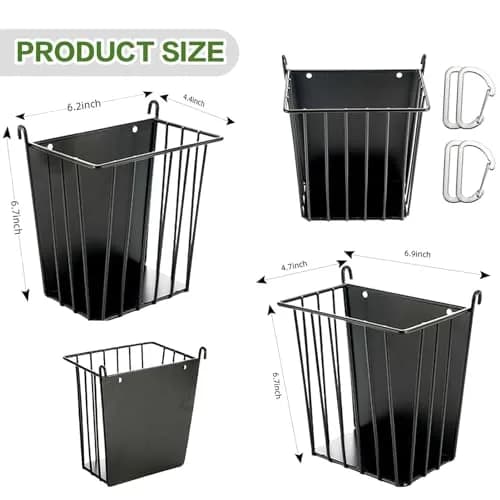 LUAVIARU Metal Hay Feeder Rack for Rabbits & Guinea Pigs, 2-Pack Black | Less Wasted Hay & Easy Clean thumbnail 2