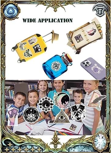 H&G MASTER Witchy Stickers for Kindles & Water Bottles 100PCS Waterproof Vinyl | Spooky Cute Celestial Decor thumbnail 5