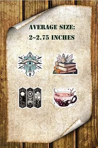 H&G MASTER Witchy Stickers for Kindles & Water Bottles 100PCS Waterproof Vinyl | Spooky Cute Celestial Decor thumbnail 4