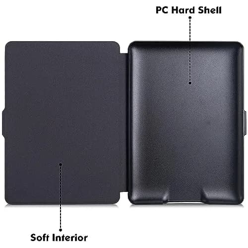 LaoShuSheng Slim Case for Kindle Paperwhite 5th/6th/7th Gen | Auto Sleep/Wake, Lightweight PU Leather, Classic Black thumbnail 5